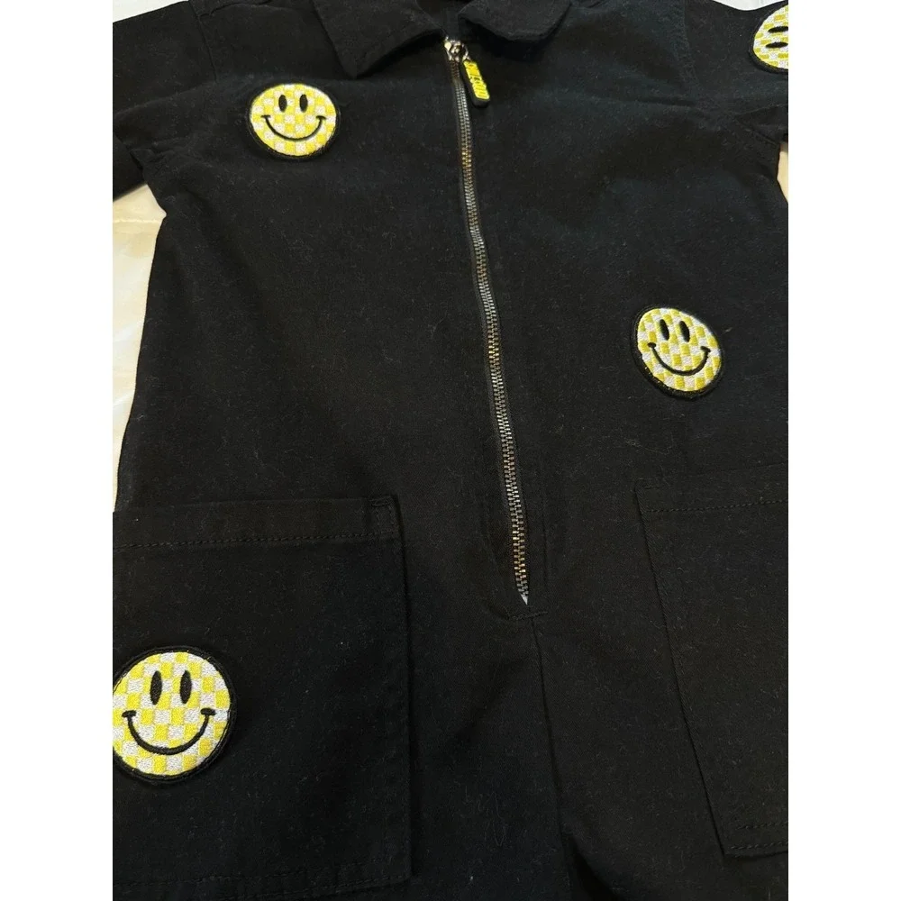 NWOT LITTLE TROUBLE SMILE SQUAD MECHANIC SUIT ZIP FRONT 3T